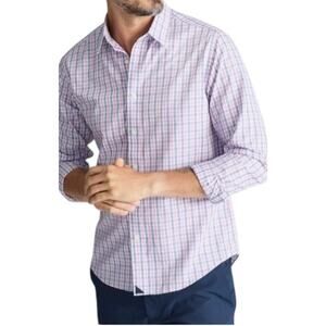UNTUCKit Wrinkle-Free Dolcetto Shirt Men L Slim Fit Pink Blue & White Check L/S